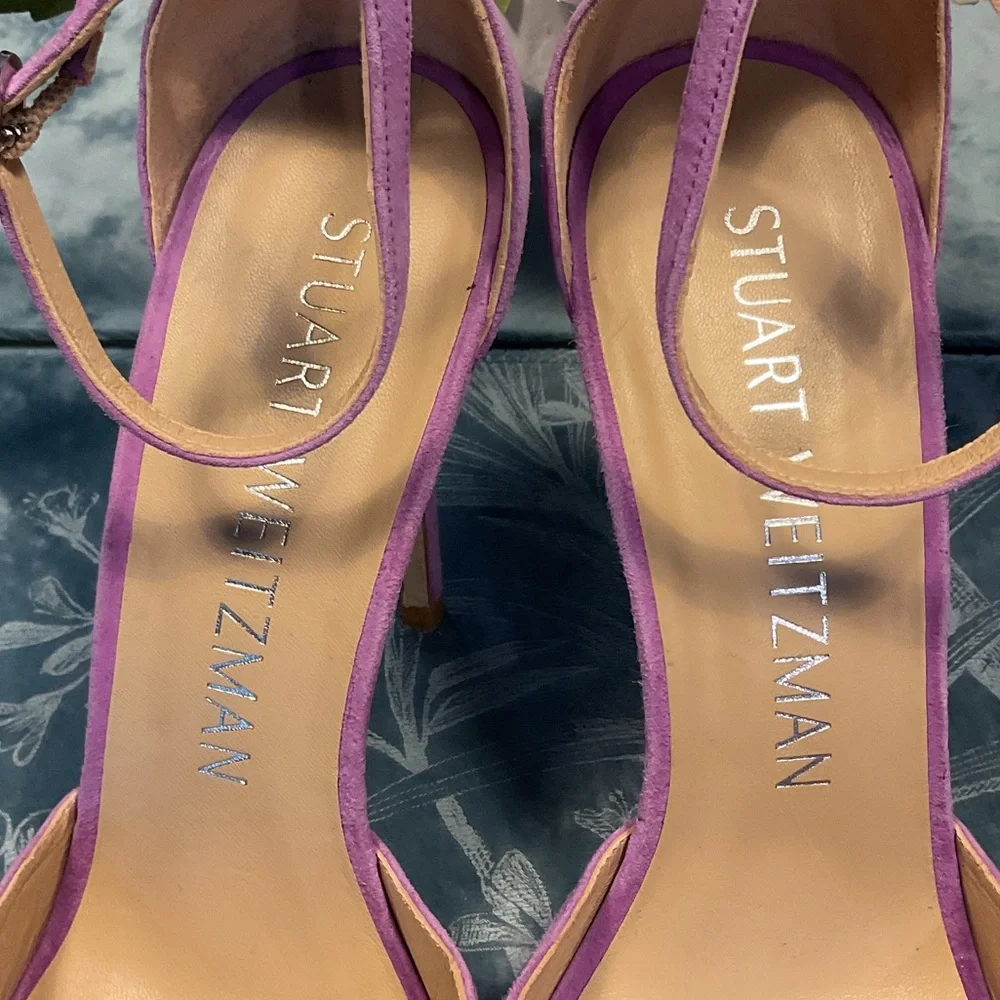 Stuart Weitzman Lavender Ankle Strap Heels - Picture 4 of 10